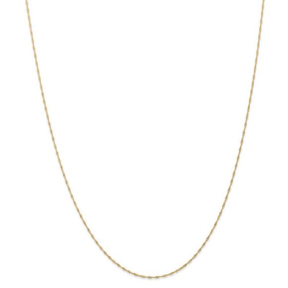 1mm, 14k Yellow Gold, Singapore Chain Necklace, 24 Inch - Picture 3 of 8